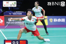 Hasil Final Uber Cup 2024: China Menang 2-0 Kalahkan Fadia dan Ribka. (X/@INABadminton)