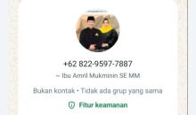 Nomor diduga penipu yang ngaku Bupati Bengkalis