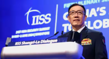 Menteri Pertahanan China Dong Jun berbicara pada Dialog Shangri-la di Singapura, 2 Juni 2024 /Reuters
