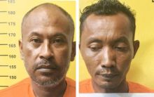 Dua tersangka dan barang bukti