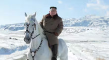 Kim Jong Un di atas kuda /AFP