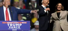 Donald Trump, Joe Biden, dan Kamala Harris /net