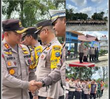 Kapolres Pimpin Apel Pelepasan BKO Personil Polda Riau PAM Pilkada 2024, Kabupaten Siak