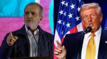 Presiden Iran Masoud Pezeshkian, presiden terpilih AS Donald Trump /AFP