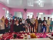 Bhabinkamtibmas Polsek Tualang Hadiri dan Berikan Santunan kepada Anak Yatim di Kampung Maredan Barat