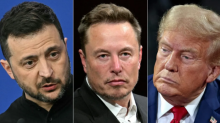 Volodymyr Zelensky, Elon Musk dan Donald Trump /AFP