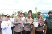 Kunker ke Bengkalis Kapolda Riau Tanam Pohon Durian Musangking