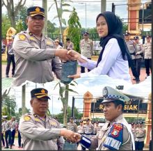 Kapolres Siak Hadiahkan Bibit Pohon untuk Personel Ulang Tahun: Merayakan Hidup, Menanam Harapan