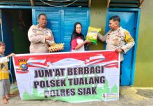 Jumat Berbagi, Polsek Tualang Bawa Harapan untuk Ibu Rahma dan Keluarga