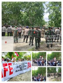 Kodim 0322/Siak Amankan Aksi Damai Masyarakat di Kantor KPU dan Bawaslu Siak