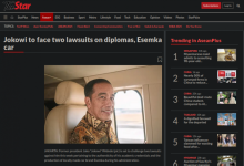 Tangkapan gambar kasus ijazah palsu Jokowi ditulis media asing The Star Online. Sumber: thestaronline