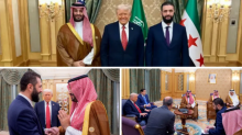 Pertemuan Donald Trump, Ahmed al-Sharaa, dan putra mahkota Arab Saudi MBS /AFP