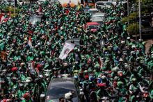 Ilustrasi demonstrasi ojol. Sumber: gridoto.com