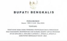 Pemkab Bengkalis Umumkan Nama Nama Penerima Beasiswa