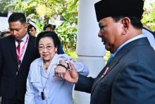 Presiden Prabowo Subianto dan ketum PDIP Megawati Soekarnoputri. Sumber: Antara