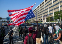 Aksi protes di Los Angeles /AFP