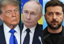 Presiden AS Donald Trump, Presiden Rusia Vladimir Putin, Presiden Ukraina Volodymyr Zelensky /AFP