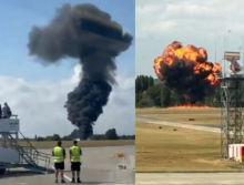 Foto kecelakaan pesawat di Bandara London Southend /X