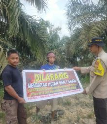 Polsek Tualang Gencarkan Sosialisasi Karhutla di Maredan, Warga Diimbau Tak Bakar Lahan