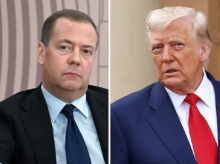 Mantan Presiden Rusia Dmitry Medvedev dan Presiden AS Donald Trump /Reuters