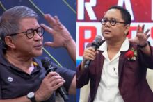 Pitra Romadoni Serang Rocky Gerung. (Collage By Zuratul Aini Rodhiah)