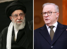 Pemimpin Tertinggi Iran Ayatollah Khamenei dan PM Australia Anthony Albanese /AFP