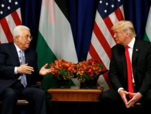 Presiden AS Donald Trump bersama Presiden Palestina Mahmoud Abbas /Reuters