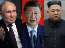 Presiden Rusia Vladimir Putin, Presiden Tiongkok Xi Jinping, Pemimpin Korea Utara Kim Jong Un /Reuters