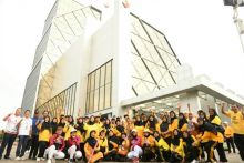 Keseruan usai senam bersama yang digelar BRK Syariah