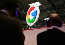 Logo perusahaan multinasional dan perusahaan teknologi AS, Google, terlihat di Munich /AFP