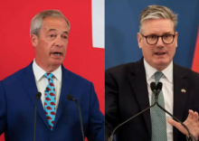 Pemimpin Reformasi Inggris Nigel Farage dan PM Keir Starmer /Reuters