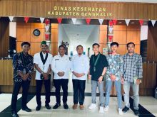 Mahasiswa HMI Bengkalis ke Diskes, Acara Berlangsung Keakraban