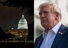 Gedung Capitol AS dan Foto Donald Trump /AFP