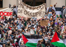 protes pro-Palestina di Universitas Harvard /AFP