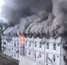 Hunian di IKN Kebakaran Besar, Para Pekerja Dievakuasi. (Tangkapan Layar)