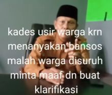 Viral ! Video Kades Ketam Putih Usir Warganya Gara Gara Bertanya Soal Bansos