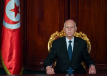 Presiden Tunisia Kais Saied menghadiri upacara pelantikannya di hadapan Majelis Nasional di Tunis pada 21 Oktober 2024 /AFP