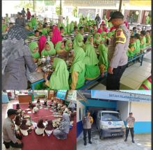Polsek Siak Kawal Distribusi Program Makan Bergizi Gratis untuk Pelajar