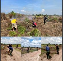 Hari ke-9 TMMD ke-126 Kodim 0322/Siak: Satgas dan Warga Kompak Bersihkan Sawah dan Jalur Semenisasi di Lubuk Jering