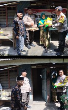 Polsek Tualang Peduli: Ibu Ida, Penderita Autoimun, Terima Bantuan Sembako di Rumah Tak Layak Huni