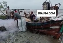 Diterjang Badai, Korban Selamat, Tiga Kapal Pompong Nelayan Desa Muntai Bengkalis Tenggelam