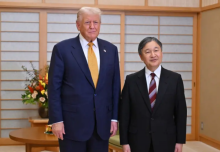 Presiden AS Donald Trump bertemu dengan Kaisar Jepang Naruhito di Istana Kekaisaran Tokyo pada 27 Oktober 2025/ AFP