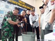 Polres Bengkalis Turut Musnahkan Barang Bukti Narkoba Bersama Presiden RI dan Kapolri