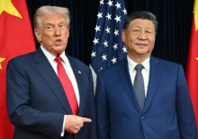Presiden AS Donald Trump dan mitranya dari Tiongkok Xi Jinping/ AFP