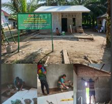 Satgas TMMD Kodim 0322/Siak Kebut Finishing RTLH dan Pemasangan Keramik Demi Hunian Layak Warga