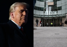 Presiden AS Donald Trump (kiri), BBC (kanan)/ AFP