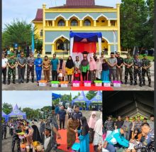 TNI AL Lanal Dumai Gelar Bakti Sosial di Siak, Pasar Murah, Sembako Gratis, dan Khitanan Massal di LAM Siak