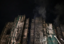 kebakaran gedung tinggi Hong Kong/ AFP