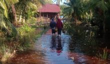 Ada 3 Titik Desa Muntai Terendam Air Pasang Laut Besar Membuat Kondisi Transportasi Terganggu