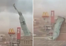 Patung Liberty di luar megastore Havan di Guaíba, Brasil/ X-@Osint613